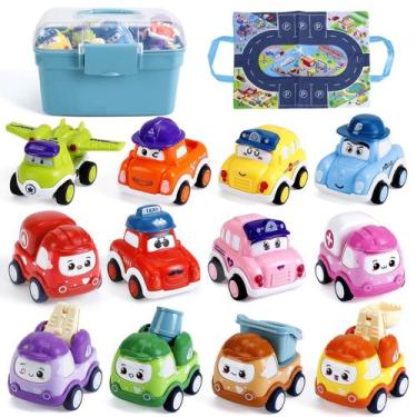Imagem de Mini caminhões pull-back Toy Car Kiddiworld com Playmat para 1 ano