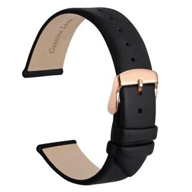 Imagem de Pulseira de relógio WOCCI Elegant em couro genuíno de 20 mm com fivela