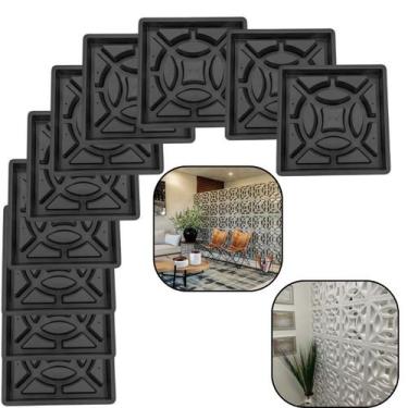 Imagem de Kit 10un Forma Base Matriz 39x39x7 Fabricação Elemento Vazado Cobogó C