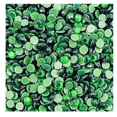 Imagem de Colagem Chaton Hot Fix Meia Pérola Vidro Verde 2mm 100pçs 8g - Macall