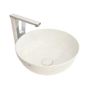 Imagem de Cuba para Banheiro Cerâmica Branca Redonda 36cm Reno RC 170