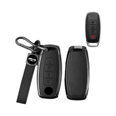 Imagem de Capa De Chaveiro De Carro Em Liga De Zinco E Couro Para Nissan Juke X-