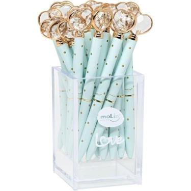 Imagem de Caneta Esferografica Coracao Diamante Black Menta - Molin