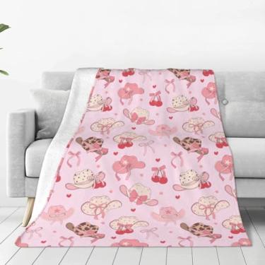 Imagem de Cobertor de flanela macio e aconchegante para meninas, 127 x 101 cm, cobertor de cama quente para decoração de casa, escritório, sala de estar, quarto, cama, sofá, cadeira, sofá, viagem, acampamento