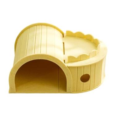 Imagem de KiBcsLic Brinquedo túnel para gatos, moderno, portátil, arranhador, casinha de feltro resistente a arranhões, brinquedo para brincar, descansar, dormir, Amarelo