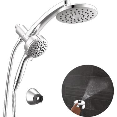 Imagem de Delta 7-Setting PivotPro Chuveiro combinado 3 em 1 com spray ProClean, Chuveiro redondo cromado com spray portátil, 1,75 GPM, Lumicoat Chrome 58600-PR