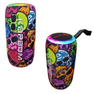 Imagem de Caixa de Som Bluetooth Portátil À Prova D'agua 14W Estampa Caveira mais pen drive 16 GB