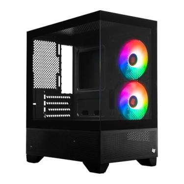 Imagem de Gabinete Gamer Pichau Magpie 4b | Mini-tower | Lateral de Vidro | Com 2 Fans | Preto | Pg-mag4b-bk2
