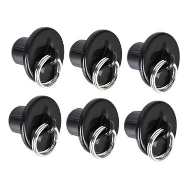 Imagem de KiBcsLic 6 peças de tampas de extremidade de persianas de rolo para áreas externas, anéis de puxar resistentes às intempéries para entusiastas de DIY e, Preto
