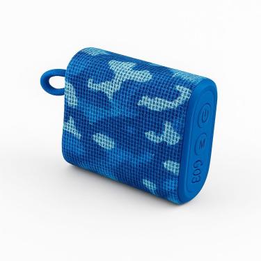 Imagem de Mini Caixa De Som Bluetooth Go3 Portátil 5w Camuflada à Prova D’água Usb - Azul Camuflado