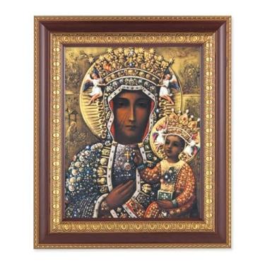 Imagem de Amazing Saints Impressão de Nossa Senhora de Czestochowa com moldura de cereja 26 x 30 cm, 20 x 25 cm