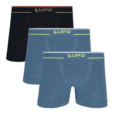 Imagem de Kit 3 Cuecas Boxer Lupo Masculina Plus Size Microfibra Seamless17800, 