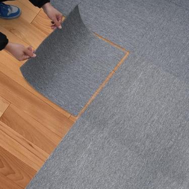 Imagem de Azulejo de carpete autoadesivo Nisorpa 50,8 x 50,8 cm Azulejos para piso, Light Gray