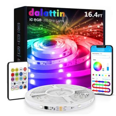 Imagem de Dalattin LED Strip Lights IC+RGB, luzes LED 5050 para quarto, faça voc
