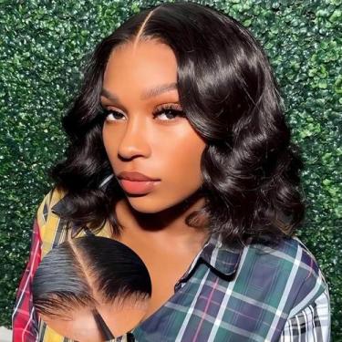 Imagem de Peruca Bob frontal de renda sem cola ISEE Wear and Go Human Hair 16 po