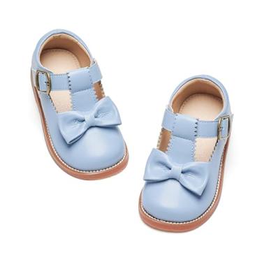 Imagem de GINFIVE Sapatos infantis Mary Janes para meninas pequenas, Gn50-azul claro, 13 Little Kid