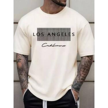 Imagem de Camiseta Masculina Algodão Los Angeles California Streetwear - crushed