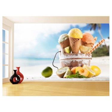 Imagem de Papel De Parede 3D Alimentos Sorvete Casquinha 3,5M Al368