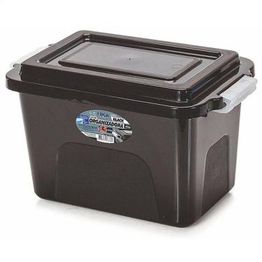 Imagem de Caixa Organizadora Alta Preta 4,5 Litros Com Tampa E Trava