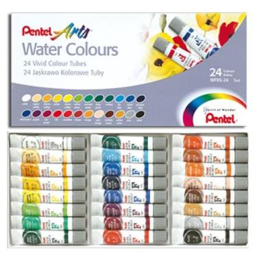 Imagem de Tinta Aquarela Pentel Water Colour 24 Cores 5ml Ilustração