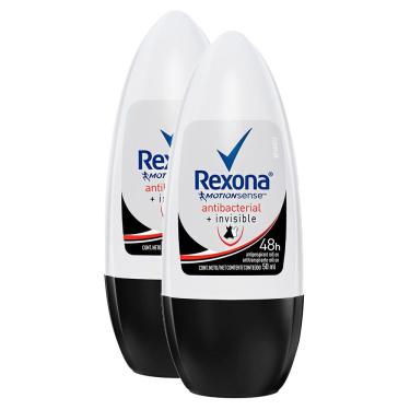 Imagem de Desodorante Antitranspirante Rexona Antibacterial + Invisible Roll-on com 50ml | Kit co...