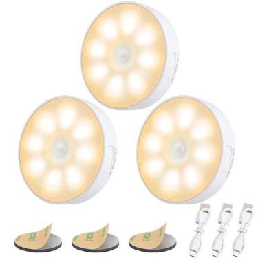 Imagem de Light Sensor de Movimento Electight, pacote com 3 unidades, recarregáv