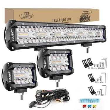 Imagem de CO LIGHT Barra de luz LED de 50 cm com pod de LED de 5 x 10 cm | Luzes estroboscópicas âmbar branco - 6 modos | Função de memória | Solução de iluminação off-road ideal para caminhões, carros, quadriciclos, SUV, barcos