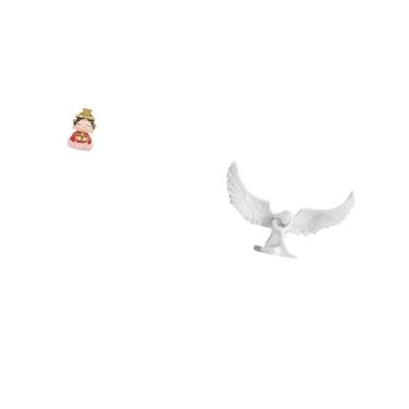 Imagem de Fenteer Estatueta de Resina, Estátua de Anjo, Presente de Aniversário Colecionável, Escultura, Enfeite de Mesa para Lareira, Quarto, Armário, Asa, Artesa