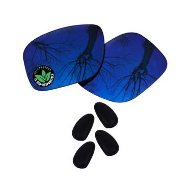 Imagem de Raydi Lentes de reposição de policarbonato e protetores de nariz para óculos de sol Maui Jim Red Sands - Espelhado azul trilha - polarizado