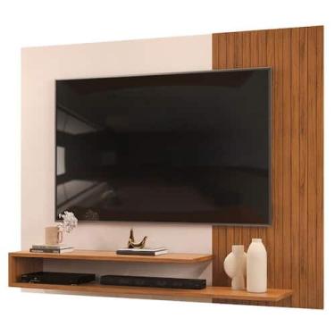 Imagem de Painel Para TV Até 50 Polegadas Detalhe Frisado Com Prateleiras Gael -
