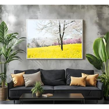 Imagem de Quadro Decorativo Grande Premium Árvores Coloridas Sala Hall (05, Branco, 120x80)