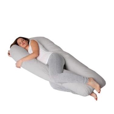 Imagem de Almofada de Corpo para Gestante, Travesseiro Grande de Gravidez (Cinza)