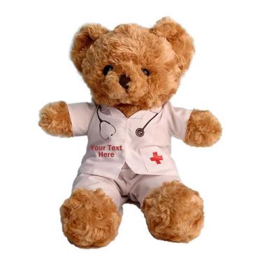 Imagem de Ursinho de pelúcia de pelúcia Doctor Nurse personalizado 28 cm - Marca
