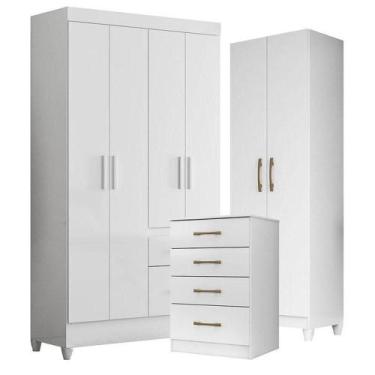 Imagem de Guarda Roupa Infantil Madri Com Cômoda Ms913 E Armário Multiuso New ír