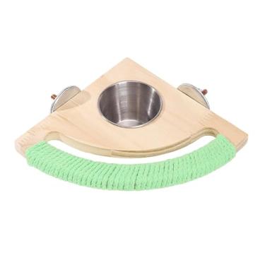 Imagem de Ｂｅｓｇａ Poleiro para pássaros com comedouro integrado, poleiro removível para alimentação de pássaros, ideal para papagaios e canários de pequeno