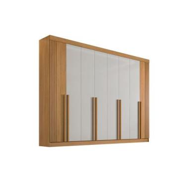 Imagem de Guarda Roupa Casal 8 Portas Ripado 8 Gavetas sem pés Daymont - D' Doro