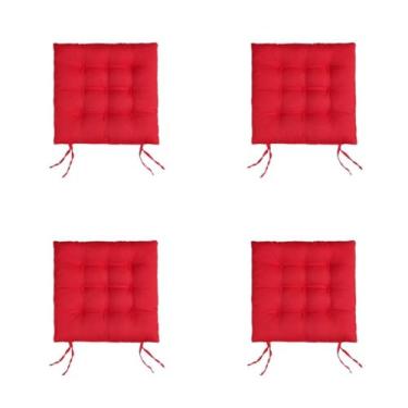 Imagem de 4 Almofadas Futons - Assento de cadeira 40x40(Vermelho)