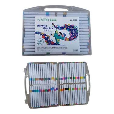 Imagem de Super Kit Profissional Canetinhas Marca Texto Touch 60 Cores 1linha Ac