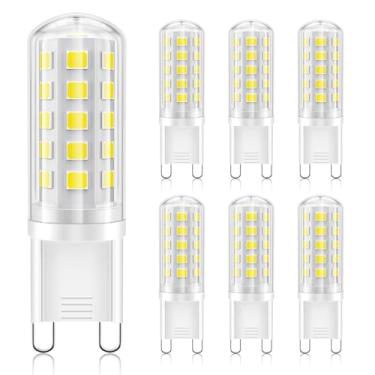 Imagem de Lâmpada LED G9 branca, 3W, 350LM, 6000K, equivalente a halogênio 30-40W, sem cintilação, não regulável, ângulo de feixe de 360°, AC 220-240V, base de cerâmica de dois pinos G9 lâmpadas LED para