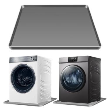 Imagem de Esteira de silicone para máquina de lavar roupa de 27 x 27 polegadas sob a máquina de lavar, bandeja de gotejamento antiderrapante, vazamento, secadora, bandeja à prova d'água, portátil, antivibração
