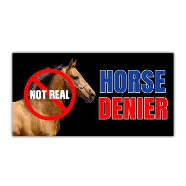 Imagem de HOSALA (4 peças - 19 x 9,5 cm) Adesivo de para-choque de carro com cavalo negador, decalque peculiar de meme de cavalo engraçado, decoração de veículo de trailer de caminhão, minivan, acessórios de