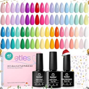 Imagem de beetles Gel Polish Conjunto De Esmaltes Em Summer - Kit Com 40 Peças, 36 Cores, Rosa, Vermelho, Verde E Azul, Base Acabamento Fosco Brilhante, Uv, Led, Petal Symphony Collection, Presente Manicure P