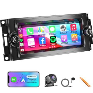 Imagem de Rádio estéreo Android 13 para Dodge Ram 2006 2007 2008, para Durango 2005 2006 2007 2008, 4 GB de RAM + ROM de 32 GB para Dodge, tela sensível ao toque CarPlay de 6,8 polegadas com Bluetooth e