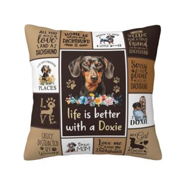 Imagem de Skizbcw Presentes de Dachshund de Natal para mulheres e meninas, presentes de cachorro Wiener, presentes temáticos de dachshund para mulheres amantes de dachshund, presente memorial Doxie, capa de