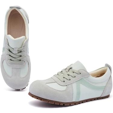 Imagem de RCTEC Mocassins femininos casuais confortáveis sapatos de caminhada femininos modernos calçados, Verde, 34