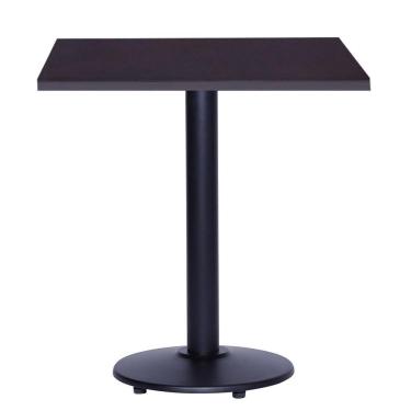 Imagem de Mesa Zeta Ferro Preto 75 Cm (alt) Disco Redondo Tampo Mdp Quadrado 60 Cm (larg) X 2,5 Cm (alt) Preto