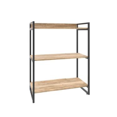 Imagem de Estante Kuadra 80x40x104cm C/03 Prateleiras Carvalho / Est.preta Carvalho / Est.preta