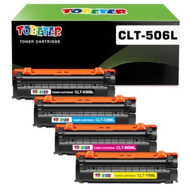 Imagem de ToBeter Toner De Reposição Compatível Clt-506L Para Impressoras Samsung Clt-K506L Clt-C506L Clt-M506L Clt-Y506L Clp-680Nd Clx-6260Fd Clx-6260Fw (6.000 Páginas, Alto Rendimento, Pacote Com 4)