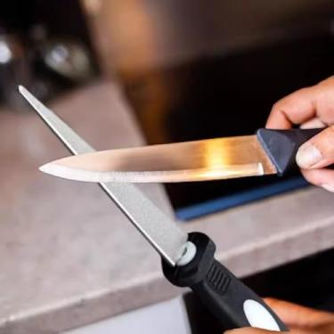 Imagem de 1 peça de amolador de facas profissional de pedra de amolar de diamante, cabo fácil de segurar, facas de cozinha doméstica, tesouras, acessórios