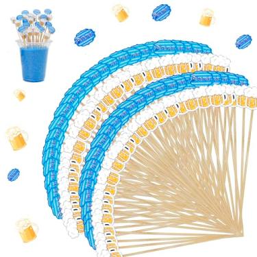 Imagem de Zenoble 100 PÇS Palitos de Cerveja Oktoberfest 12 cm Palitos de Cerveja para Aperitivos Espeto de Bambu Decorações de Festivais Escolhas Cocktail Frutas Bolos Comida para Aniversários Festivais Festas